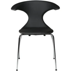 Flair Stol Black Leather, Chrome
