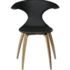 Flair Stol Black Leather, Oak