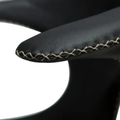 Flair Stol Black Leather, Round Black