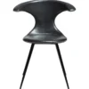 Flair Stol Vintage Black Art.Leather, Round Black