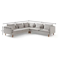 Flexy L (194 x 95 x 154 cm) Hörnsoffa Kräm