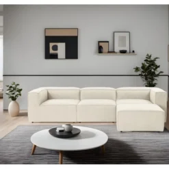Fora (297 x 66 x 190 cm) Hörnsoffa Ecru