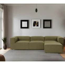 Fora (296 x 66 x 185 cm) Hörnsoffa Grön