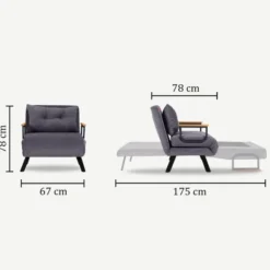 Freetown Single (26 x 120 x 60 cm) 1-sits bäddsoffa Blå