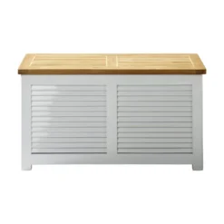 Förvaringsbänk Vit/Teak