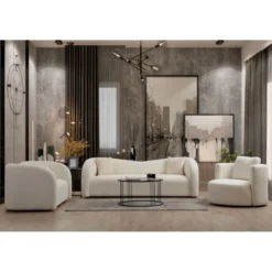 Funchal (225 x 76 x 75 cm) Kräm 3-sitssoffa