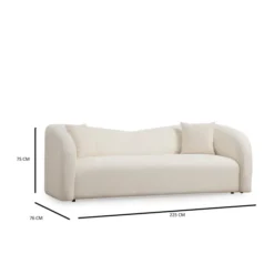 Funchal (225 x 76 x 75 cm) Kräm 3-sitssoffa