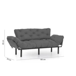 Gaborone Triple (185 x 85 x 70 cm) Grå 3-sitssoffbädd