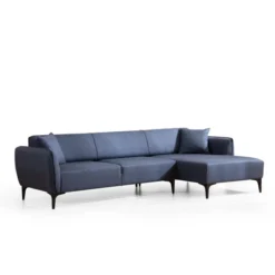 Gaborone (270-140 x 95 x 67 cm) Hörnsoffa Blå, Höger