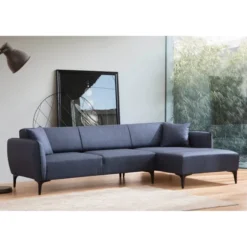 Gaborone (270-140 x 95 x 67 cm) Hörnsoffa Blå, Höger