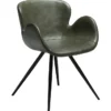 Gaia Stol Vintage Green Art.Leather, Black
