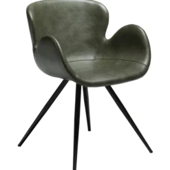 Gaia Stol Vintage Green Art.Leather, Black