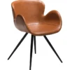 Gaia Stol Vintage Light Brown Art.Leather, Black