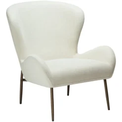 Glam Loungefåtölj Bone White, Antique Brass, 85 cm