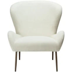 Glam Loungefåtölj Bone White, Antique Brass, 85 cm