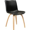 Glee Stol Vintage Black Art.Leather, Oak