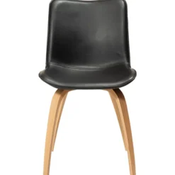Glee Stol Vintage Black Art.Leather, Oak