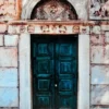 Grön Dörr Tavla 80x120cm