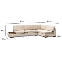 Hanoi hörn utan sittpuff (313 x 97 x 80 cm) Hörnsoffa Beige