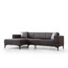 Hanoi (250-140 x 85 x 77 cm) Hörnsoffa-bäddsoffa Mörkgrå, Vänster
