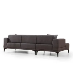 Hanoi (250-140 x 85 x 77 cm) Hörnsoffa-bäddsoffa Mörkgrå, Vänster