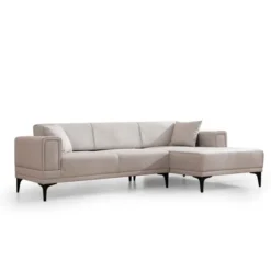 Hanoi (250-140 x 85 x 77 cm) Hörnsoffa-bäddsoffa Ecru, Höger