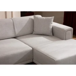 Hanoi (250-140 x 85 x 77 cm) Hörnsoffa-bäddsoffa Ecru, Höger
