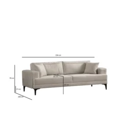 Harare 3-sits (234 x 100 x 78 cm) 3-sitssoffa Ecru