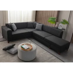 Harare (125 x 190 cm) Bäddsoffa, hörn Antracit, Höger