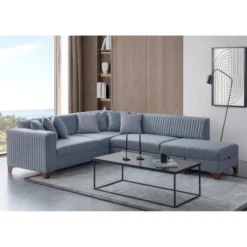 Harare (125 x 190 cm) Bäddsoffa, hörn Grå, Höger