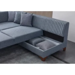 Harare (125 x 190 cm) Bäddsoffa, hörn Grå, Höger
