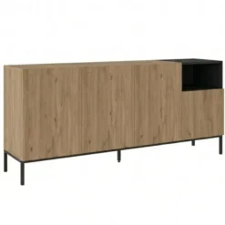 Helsingfors Sideboard Naturlig ekträ svart sandsten