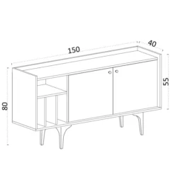 Helsingfors (150 x 80 x 40 cm) Konsolbord Sapphire Oak