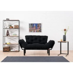 Helsingfors (155 x 85 x 70 cm) 2-sits bäddsoffa Svart