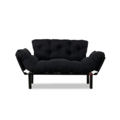 Helsingfors (155 x 85 x 70 cm) 2-sits bäddsoffa Svart