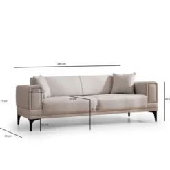Horizon (230 x 95 x 77 cm) 3-sitssoffbädd Ecru