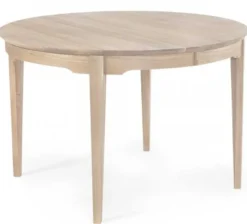HOVDALA Matbord Ø 115cm Inkl. Två Ilägg Vitoljad Ek
