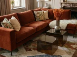 Impulse Divansoffa Set 4 Classic Velvet Deep Orange