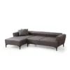Jakarta (140-270 x 95 x 77 cm) Hörnsoffa-bäddsoffa Mörkgrå, Vänster