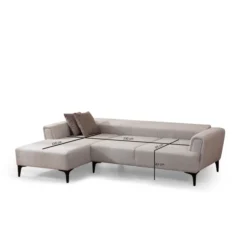 Jakarta (140-270 x 95 x 77 cm) Hörnsoffa-bäddsoffa Ecru, Vänster