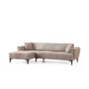 Jakarta (140-270 x 95 x 77 cm) Hörnsoffa-bäddsoffa Ljusbrun, Vänster