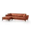Jakarta (140-270 x 95 x 77 cm) Hörnsoffa-bäddsoffa Kakelröd, Vänster