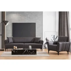 Jakarta (230 x 95 x 77 cm) 3-sits bäddsoffa Mörkgrå