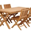 Julita Matgrupp 150x90 cm Teak ink 4st Fällstolar