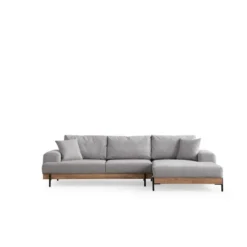 Kigali Oak (280-170 x 98 x 78 cm) Hörnsoffa Grå, Höger