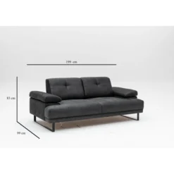 Kingston (199 x 99 x 83 cm) 2-sits bäddsoffa Antracit