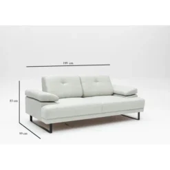 Kingston (199 x 99 x 83 cm) 2-sits bäddsoffa Vit