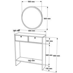 Kotor (80,4 x 90 x 24,2 cm) vit Sideboard
