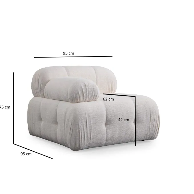 Lilongwe 2 (190-160 x 95 x 75 cm) Hörnsoffa Vit