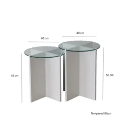 Lily (45 x 55 x 13 cm) Satsbord (2 delar) Vit